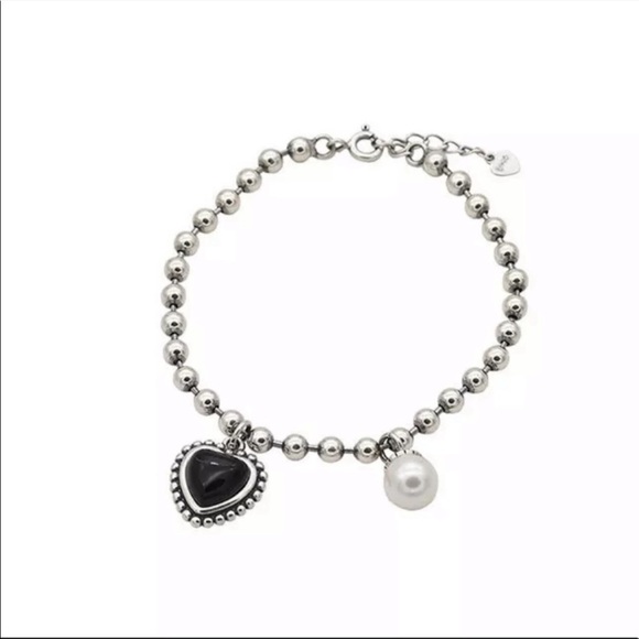 PEARL HEART 925 STERLING SILVER BRACELET, NICE BRACELET, CUTE BRACELET - Picture 6 of 6